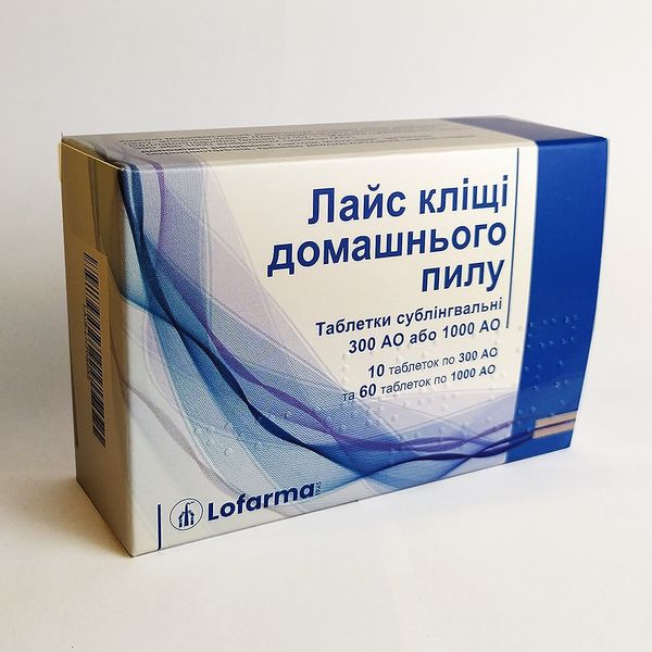 Лайс суміш алергенів Кліщів домашнього пилу, сублінгвальні таблетки №40 шт 40726 фото