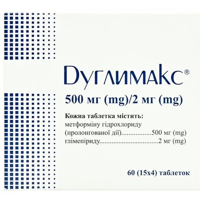 Дуглимакс таблетки 500 мг-2 мг N60 41320 фото