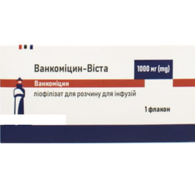 Ванкоміцин Віста 1000 мг порошок для ін'єкцій флакон 38901 фото