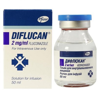 Дифлюкан 2мг-мл раствор для инфузин 50мл Флуконазол 6122 фото
