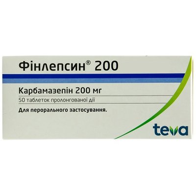 Фінлепсин 200 мг таблетки №50 шт 21094 фото