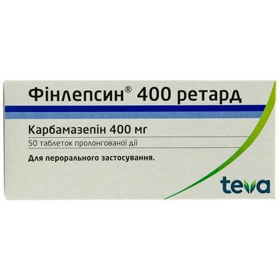 Фінлепсин Ретард 400 мг таблетки №50 шт 21093 фото