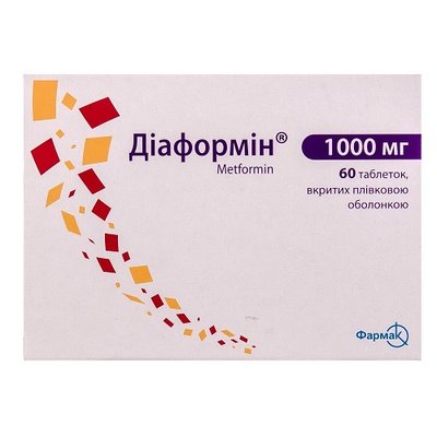 Діаформін 1000 мг таблетки №60 шт Метформін 24588 фото