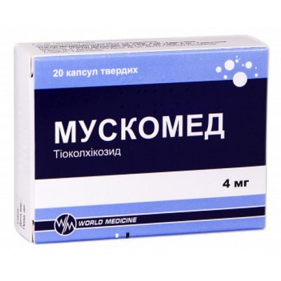 Мускомед 4 мг капсули №20 Тіоколхікозід 32631 фото