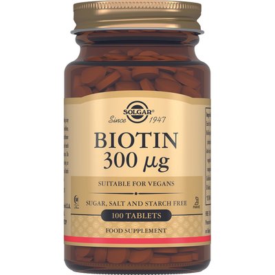 Біотин 300 мкг 100 таблеток Solgar (Солгар) 29089 фото