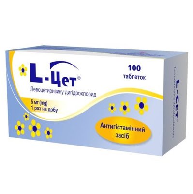 L-цет 5 мг таблетки №100 шт Левоцетиризин 27349 фото