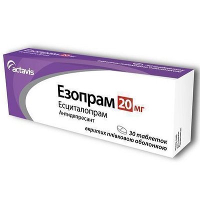 Езопрам 20 мг таблетки №30 шт 23584 фото