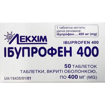 Ібупрофен-Лекхім таблетки 400мг №50 шт 42941 фото